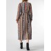 Tribal Pattern Long Sleeve Crew Neck Dress For Women