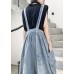 Denim blue overalls new summer thin casual one-piece pants