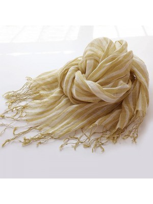 Yellow striped French scarf spring and summer sunscreen women andshawls fringed thin women