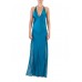 MORPHEW COLLECTION Lyons Blue Silk Charmeuse Bias Cut Slip Gown