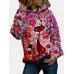 Cartoon Cat Print Long Sleeve Loose Casual Hoodie For Women