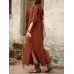 Solid Slit Hem Hooded Long Sleeve Vintage Dress