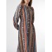 Tribal Pattern Long Sleeve Crew Neck Dress For Women