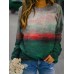 Landscape Prints Round Neck Long Sleeves Casual T  shirts For Women